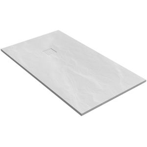 BRAUER Relievo Crag Douchebak - 90x160cm - antislip - antibacterieel - mineraalmarmer - mat wit DB-RC90x160W