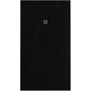 BRAUER Relievo Crag Douchebak 180x100cm antislip antibacterieel mineraalmarmer mat zwart DB-RC100X180Z