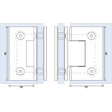 Sanitop - Just Creating - Glasscharnier - Goud - Messing - 90 Graden - 2 Stuks