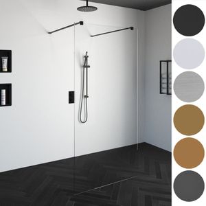 Brauer 4JC7 Inloopdouche Vrijstaand 120cm Geborsteld Goud - Veiligheidsglas - Douche - Douchewanden - Inloopdouche - Vrijstaande Wand - 8720359378644