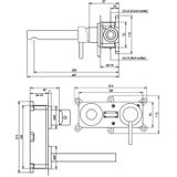 Brauer Gunmetal Edition - Wastafelkraan - Inbouw - Geborsteld Gunmetal PVD - 1 Greeps - Model C1 - Rechte Uitloop & Rozetten