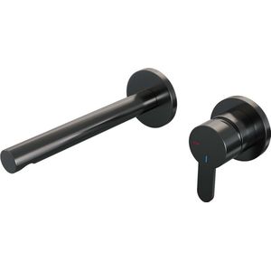 Brauer Gunmetal Edition Inbouw Wastafelkraan Rechte Uitloop Model D Gun Metal