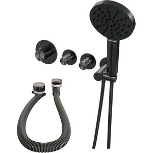 Inbouwthermostaatset Brauer Gunmetal Edition Incl 3 Standen Handdouche En Badafvoer Gunmetal