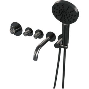 Inbouwthermostaatset Brauer Gunmetal Edition Incl Baduitloop en 3 Standen Handdouche Gunmetal