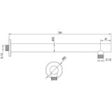 Brauer Gunmetal Edition Wandarm - recht - 40cm - PVD - geborsteld gunmetal 5-GM-014