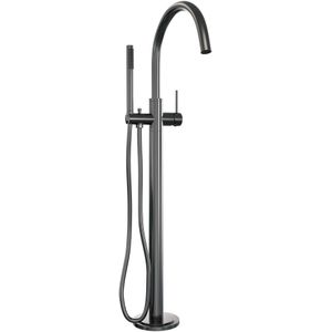 Badkraan Vrijstaand Brauer Gunmetal Edition met Staaf Handdouche Geborsteld Gunmetal