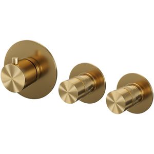 Inbouwthermostaat brauer gold edition en 2 stopkranen met in- en afbouwdelen geborsteld goud