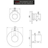 Brauer Gunmetal Edition inbouwthermostaat met 2 stopkranen gunmetal geborsteld PVD