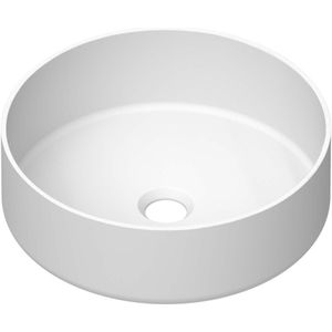 BRAUER Rotondo Waskom opbouw - 36x36x12cm - zonder overloop - rond - keramiek - mat wit WK-RTO