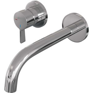 Brauer Chrome Edition inbouw wastafelkraan - gebogen uitloop - rozetten - hendel 2 links - chroom