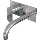 Brauer Chrome Edition inbouw wastafelkraan met gebogen uitloop en brede staaf 20x9 chroom