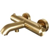 Brauer Gold Edition Badkraan Opbouw - glijstang - 2 functies - 2 gladde knoppen - handdouche rond 3 standen - PVD - geborsteld goud 5-GG-041-2