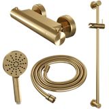 Brauer Gold Edition glijstangset met ronde handdouche goud