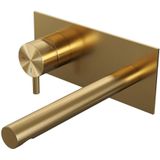 Brauer Gold Edition inbouw wastafelkraan met rechte uitloop en kleine staaf 20x9 goud