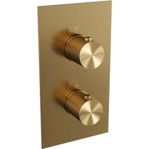 Brauer Gold Carving 3-weg inbouwthermostaat - goud geborsteld PVD