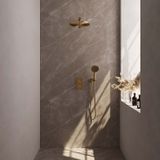 Brauer Gold Carving inbouw doucheset rechte muurarm en ronde handdouche 3-weg 30 goud