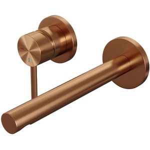 Brauer Copper Edition inbouw wastafelkraan met rechte uitloop en ronde staaf koper