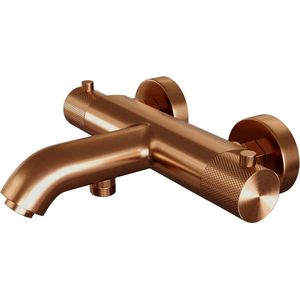 Brauer Copper Carving Opbouw Baddouche Thermostaatkraan Koper Geborsteld PVD - Messing - Kranen - Badkranen - Opbouw Badkranen - 8720359391636