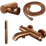 Brauer Copper Carving opbouw baddouche met staafhanddouche koper