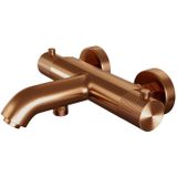 Brauer Copper Carving Badkraan - douchegarnituur - handdouche staaf 1 stand - carving knop - PVD - geborsteld koper