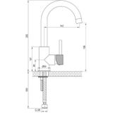 Brauer Gunmetal carving Wastafelmengkraan opbouw - hoog - draaibaar - ronde uitloop - model a - PVD - geborsteld gunmetal