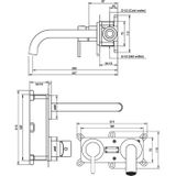 Brauer Gunmetal Edition inbouw wastafelkraan met gebogen uitloop en ovale staaf gunmetal