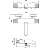 Brauer Carving - Badkraan - Geborsteld Gunmetal PVD - Opbouw - Thermostatisch - 2 Greeps