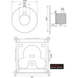 Brauer - Carving - Inbouwthermostaat - Gunmetal - Geborsteld PVD