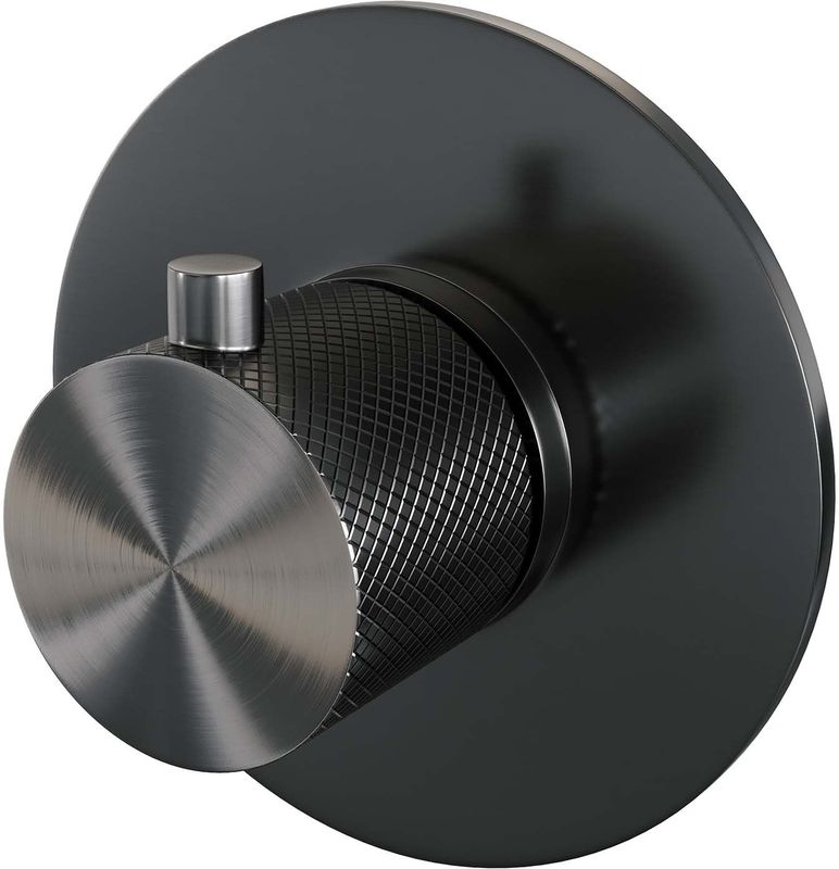 Brauer - Carving - Inbouwthermostaat - Gunmetal - Geborsteld PVD