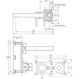 Brauer Brushed Edition ColdStart wastafelkraan inbouw rechte uitloop en rozetten model E2 RVS geborsteld PVD