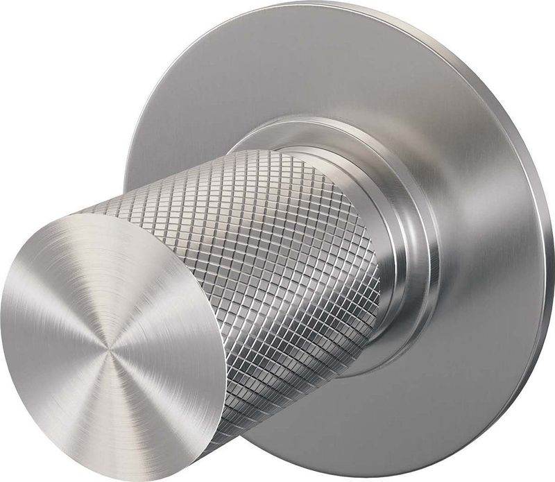 Inbouw stopkraan brauer brushed carving rond 6.5 cm messing rvs