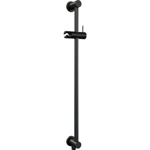 Regendoucheset inbouw brauer black carving thermostatisch 30 cm met gebogen wandarm, glijstang en handdouche staaf losse stopkranen mat zwart