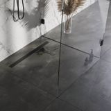 Brauer douchegoot met multifunctioneel rooster en vloerflens - 100cm - mat zwart