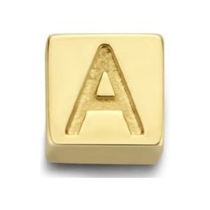 Bedel - Kubus - 14-Karaat Goud - Gepersonaliseerd Initiaal