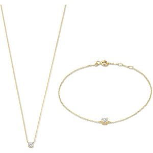 Cadeau D'Isabel - Giftset - Goud - 14 Karaat - Zirkonia Stenen