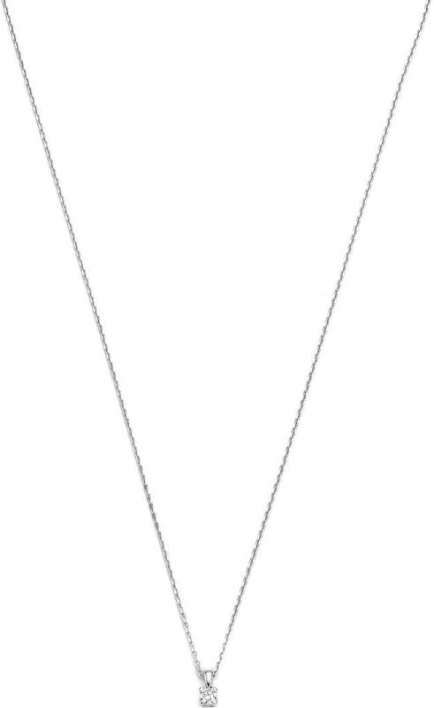 Isabel Bernard - De la Paix Christine - Ketting - 40 - 45 CM - Witgoud met Diamant