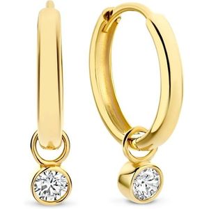 Isabel Bernard Oorbellen - Rivoli Aélys 14 karat hoop earrings with zirconia in gold