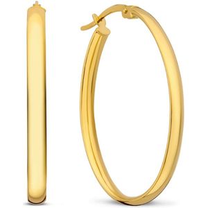 Isabel Bernard - Rivoli Flori - Ovale Oorringen - 14 Karaat Goud - 32 mm