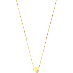 Isabel Bernard - De la Paix - Gouden Ketting - 14 Karaat - Met Diamant 0.02 Karaat