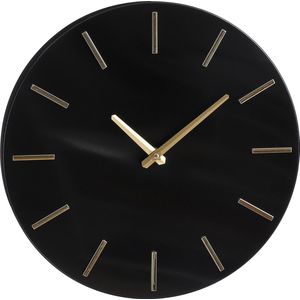 Mica Decorations - Brixen - Wandklok - Zwart - Ø36 cm - Aluminium