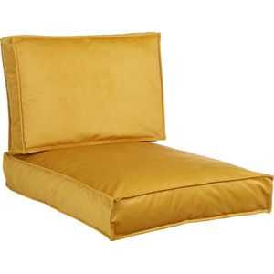 In The Mood Collection Royal Palletkussens - L60 x B80/40 x H12 cm - Velvet - Geel