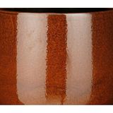 Mica Decorations Plantenpot/bloempot keramiek terra bruin glans/spotted D29/H25