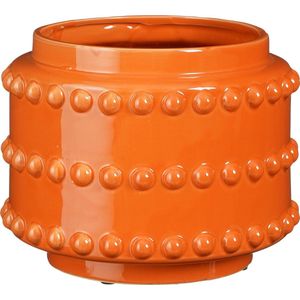 Bloempot - boaz - gebobbeld - oranje - 19 x 22 cm