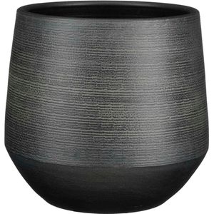 Mica Decorations - Evora - Plantenpot - Zwart - Terracotta - D30 x H28 cm