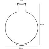 Mica Decorations Firenza Flaschenvase - H42 x Ø34 cm - Recyceltes Glas - Dunkelbraun