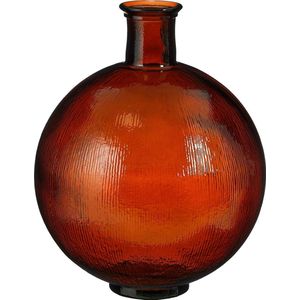 Mica Decorations Firenza Flaschenvase - H42 x Ø34 cm - Recyceltes Glas - Dunkelbraun