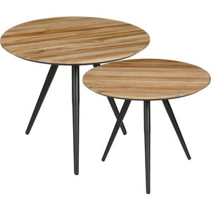 Mica Decorations - Jailey - Bijzettafels - Gerecycled Hout - Set van 2
