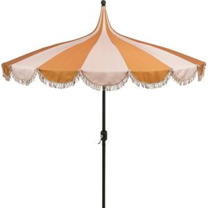 In the Mood Collection parasol Rissy oranje / wit 30+UV D 220 cm