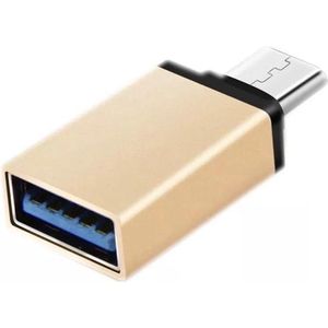 Premium USB-C naar USB-A 3.0 Converter Adapter 2 Stuks Goud | USB C naar USB A | Hub | Kabel | Computer Accessoires | Game PC | Laptop Hulpmiddel | Splitter