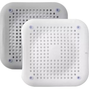 2 Premium Siliconen Afvoerstoppen | Grijs & Wit | Anti Haar Afvoerstop | Silicone Afvoerstopper